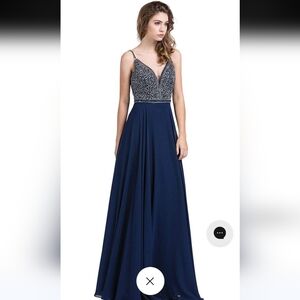 Dancing Queen llusion Racer Back A-Line Prom Gown Size M